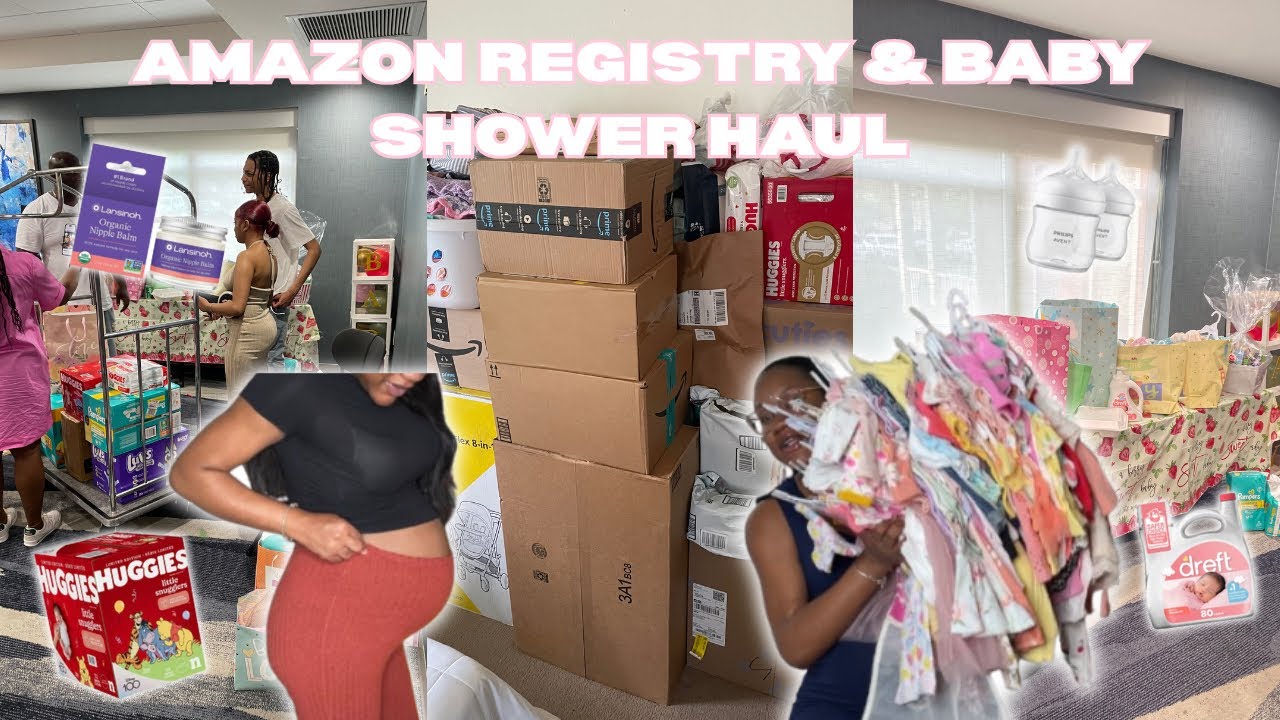 Huge Amazon Baby Registry & Baby Shower Haul!! | First Time Mom | Girl Mom!