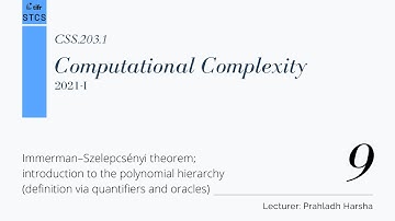 [CSS.203.1] Computational Complexity - Lecture 9