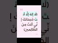 إلهThere is no god but You. Glory be to You. Indeed, I was a wrong-doer ان