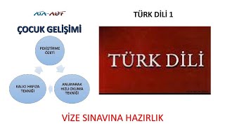 Türk Dili 1 (Vize Sınavına Hazırlık)