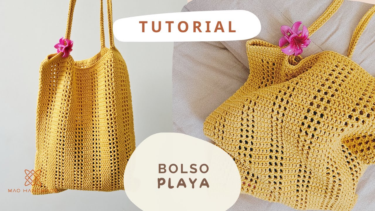 Bolso Playero Crochet Paso A Paso CÓMO TEJER UN BOLSO DE PLAYA A CROCHET FÁCIL Y RÁPIDO YO TEJO CON LAURA  CEPEDA