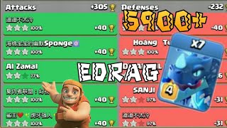 THIS IS HOW TOP GLOBAL RANK PLAYER USES EDRAG | OP 5900+ LEGEND ATTACKS | TH13 ATTACK STRATEGY |