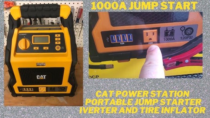 CAT 1200 Peak Amp Professional Power Station Jump Starter - 120 PSI Air  Compressor - USB Charger 