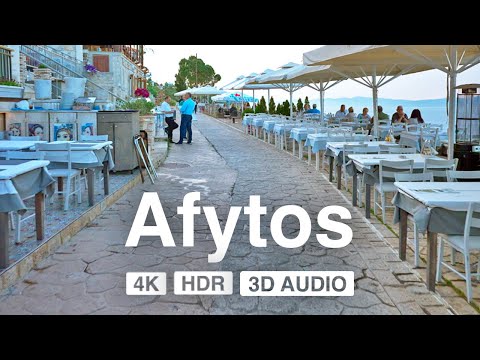 Afytos, Greece 🇬🇷 Ideal place for a romantic dinner 🎬 4K Ultra HDR 🎧 3D Binaural Sound