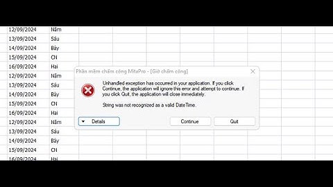 Sửa lỗi khi xuất excel của phần mềm Mitapro V1, Ronald Jack, Mitaco, Mitapro,...lỗi Date Time
