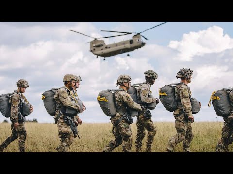 South Korean • Paratroopers Jump • U.S. Army CH-47 Chinook Helicopter