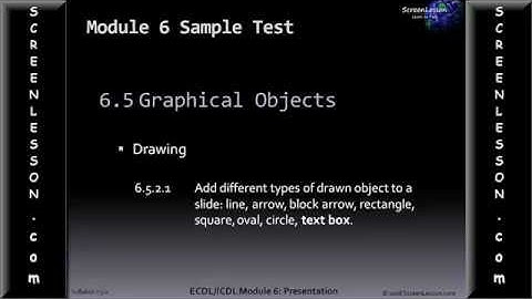 ECDL Sample Test:  MS PowerPoint Revision ICDL Practice Test Question