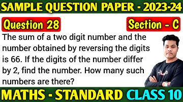The sum of a two digit number and the number obtained by reversing the digits is 66 If the digits