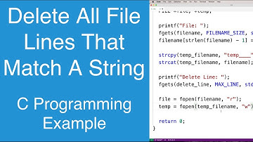 Delete All File Lines That Match A String | C Programming Example