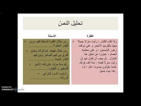 مادة اللغة العربية للصف العاشر الأسبوع الأول درس الأمير الصغير