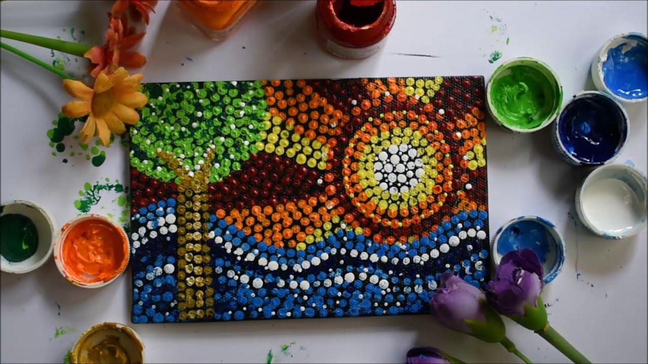 Beginners Dot painting mandala with Happy Dotting Company tools