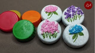 DIY How to make Embroidered Pin Brooch || Simple hand embroidery for beginner || French knot Stitch