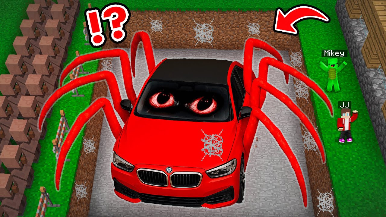 JJ Mikey Found SCARY BURIED MONSTER BMW M5 G90 in Minecraft?!