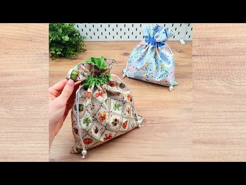 No Pattern Needed! DIY Drawstring Bag That Looks Store-Bought 😍 thumbnail