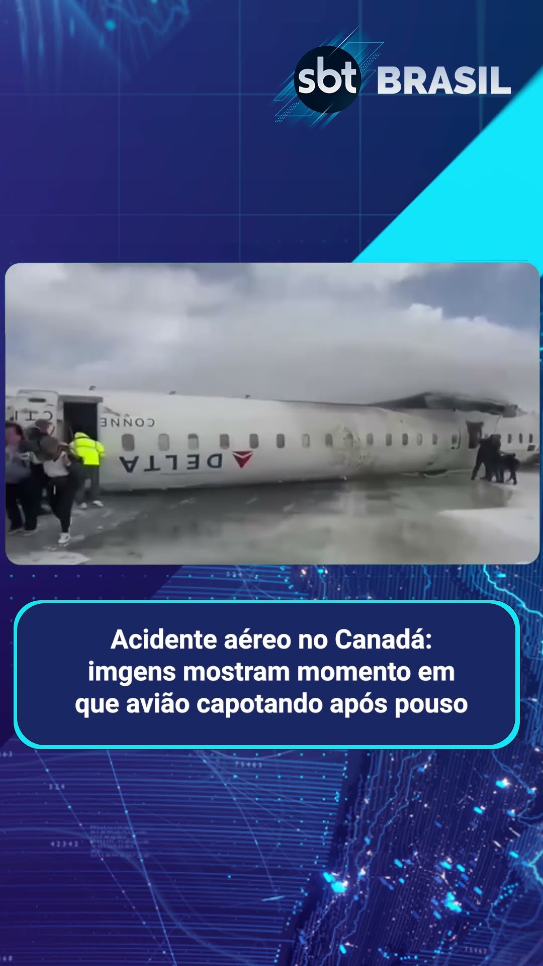 Vídeo mostra avião capotando após pouso no aeroporto de Toronto | SBT Brasil (18/02/25)