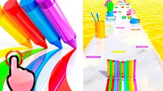 Luxury Primary Paints Pencil Race 3D - Color Pencil Rush Run - iOS Android GamePlay #14 screenshot 3