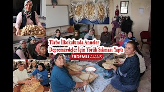 Türbe İlkokulunda Anneler Depremzedeler İçin Yörük Sıkması Yaptı