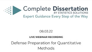 Defense Preparation for Quantitative Methods