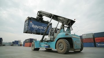 Loading And Unloading Cargo At The Port 5. Stock Footage