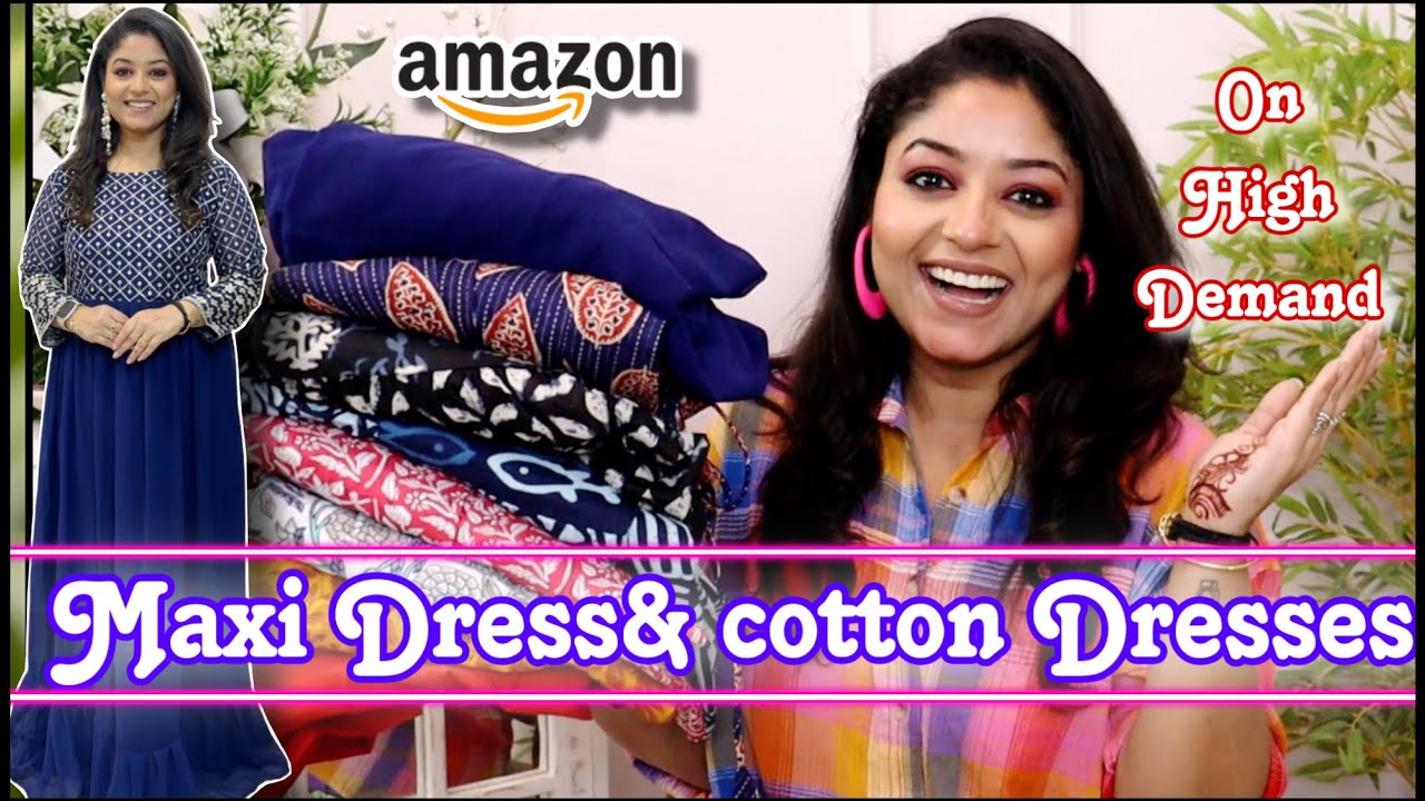 Amazon Maxidress haul on Demand Short cotton Dress in Amazon haul