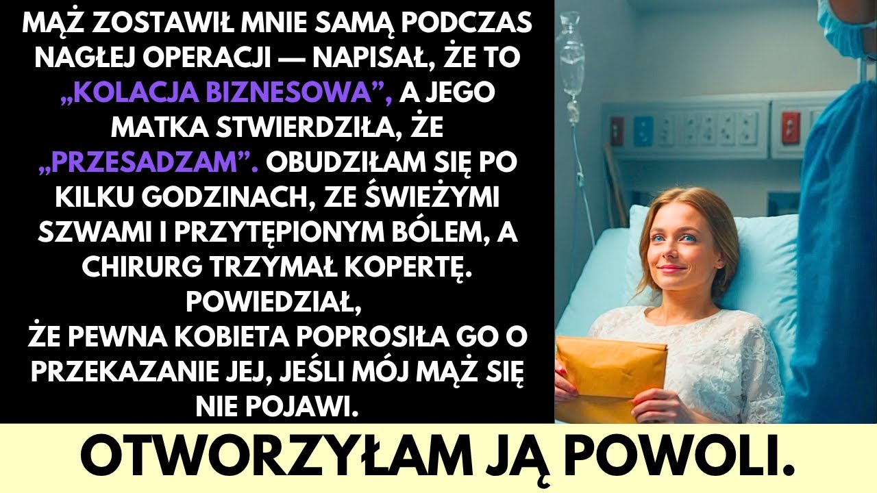 Mąż Nie Przyszedł Na Moją Operację—Ale Czekała Na Mnie Koperta Od Nieznajomego