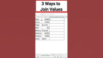 3 Ways to Join Values | Excel Top Level Tips & Tricks | #Excel #Shorts #Trending #DigitaLWalkwaY