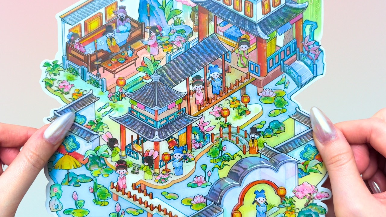 [ASMR] DIY Cute 3D Sticker House #75 | Extra Long Relaxing Playtime | Asmrestick ✨🐾📖