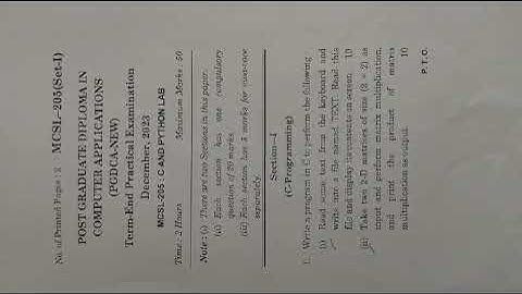 mcsl205 ignou paper  2023 december (c and python)