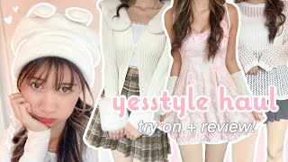 YESSTYLE TRY-ON HAUL + REVIEW 🎀🤍 (honest and affordable) pinterest + kpop inspired ♡