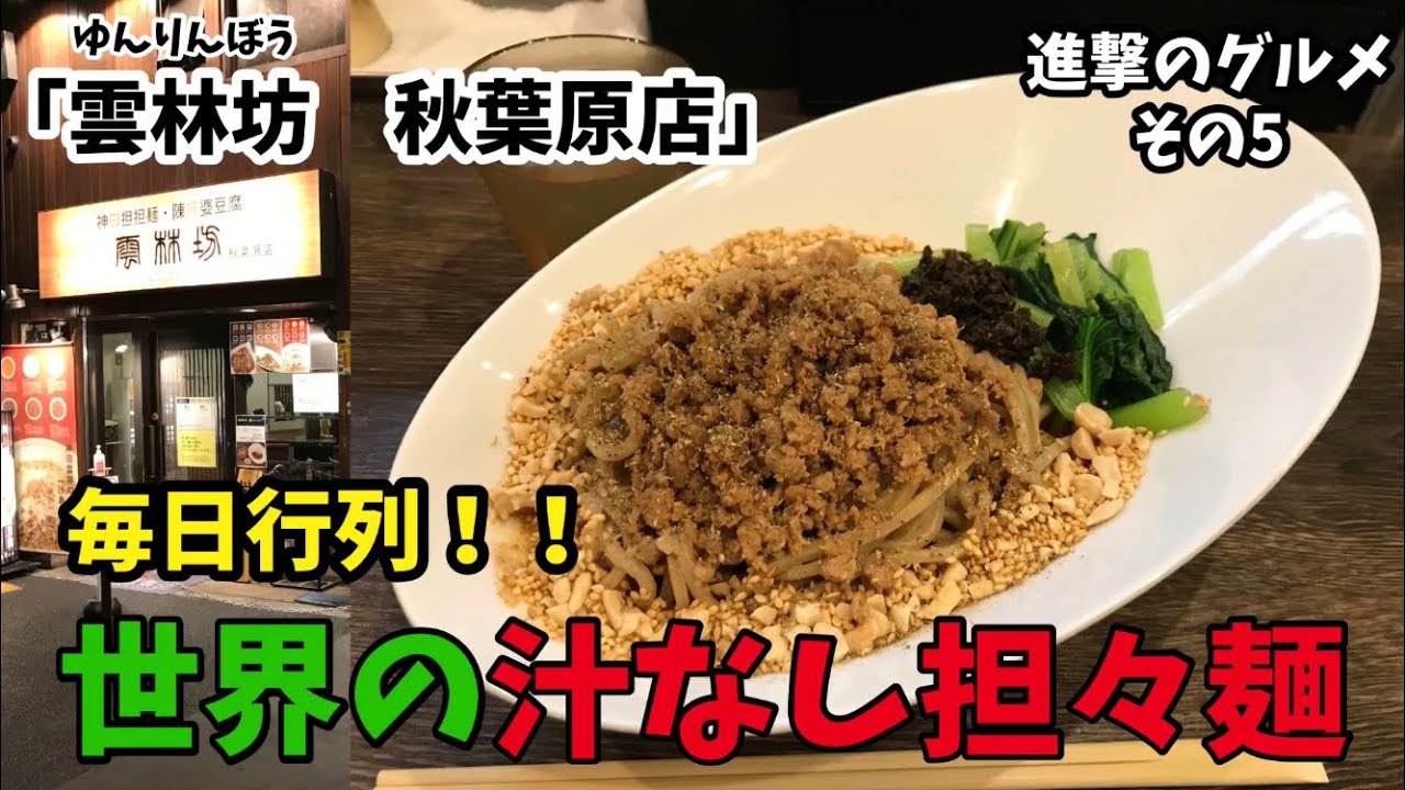 世界一 雲林坊 ゆんりんぼう 秋葉原店 で汁なし担々麺 大盛りを世界一詳しく調査 Youtube 世界一 雲林坊 ゆんりんぼう 秋葉原店 で汁なし担々麺 大盛りを世界一詳しく調査 Youtube