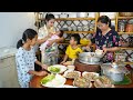 Baby chef Siv Hour is 2 months old - Mommy and grandma cook food for dinner - Sreypov life show