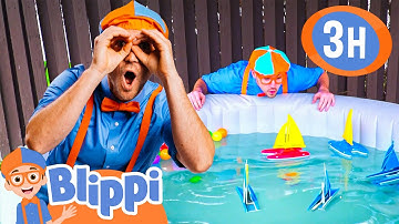 Learn Colors with Rainbow Boats | Blippi and Meekah Best Friend Adventures | Educational Videos