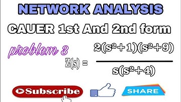 CAUER 1 AND 2 FORM FOR LC NETWORK || NETWORK ANALYSIS
