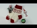 Как связать носки спицами. Жаккард без протяжек. Christmas Stocking