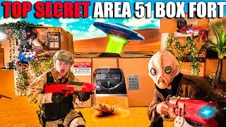 Area 51 Box Fort TOP SECRET! We Found Them ALIENS (Nerf War)