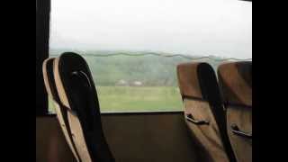 Weirdness Rainwater Sloshing In Window Of Romanian Bus
