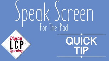 Use speak screen and speak text on the iPad