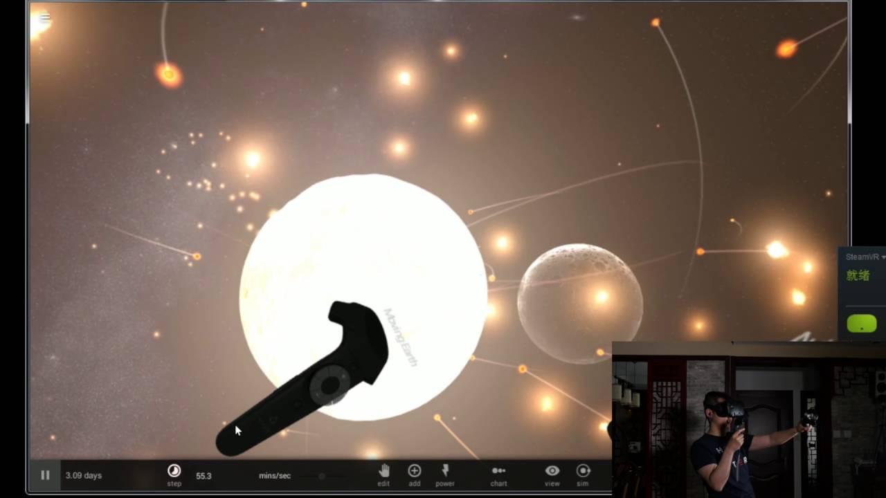[CamLogic] HTC Vive Game play Universe Sandbox+InCell+The lab - YouTube