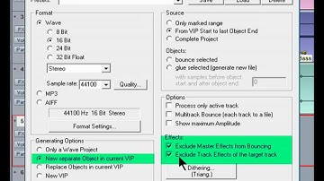 Samplitude Basics 50:Track Bouncing - New Separate Object in Current VIP.