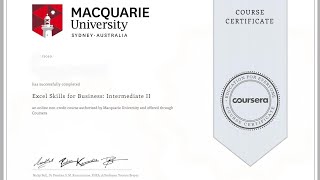 Coursera | Excel Skills for Business Intermediate ii | All week quiz answers
