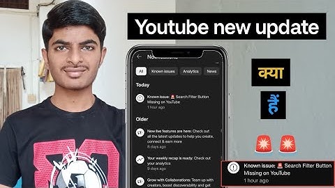 Known issue: Search Filter Button Missing on YouTube Kya Hai | Yt Studio New Notifications Kya Hai