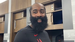 James Harden Reacts To Beating Kyrie Irving, Luka Doncic And Mavs