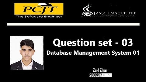 Question Set 03 | Database Management System | Java Institute | Zaid Zihar