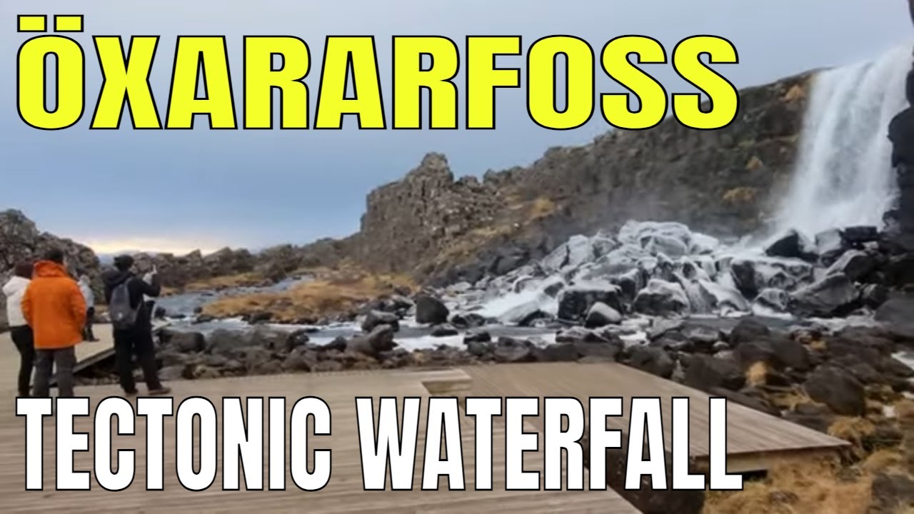 Öxararfoss, "tectonic waterfall" that drops off North American tectonic plate, Iceland 4K 60 fps — Öxarárfoss — video poster