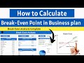 How to calculate break even point in business plan businessplan