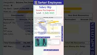 Income Tax Inspector Salary July 2025 Level 7 Pay Matrix