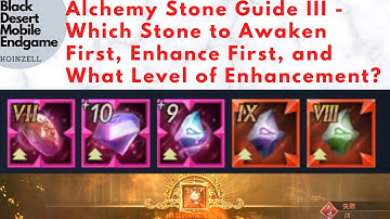Alchemy Stone Guide III - Which Stone to Awaken First, Enhance First, and What Level of Enhancement?