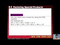 SPECIAL PRODUCTS AND FACTORING