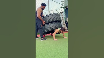Double Tyre Pushups Challenge🔥🔥 #imkavy #youtubeshorts #shorts