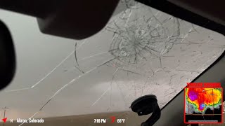 Supercell Produces Baseball Sized Hail & Destroys Windshield - Live As It Happened - 5/20/24